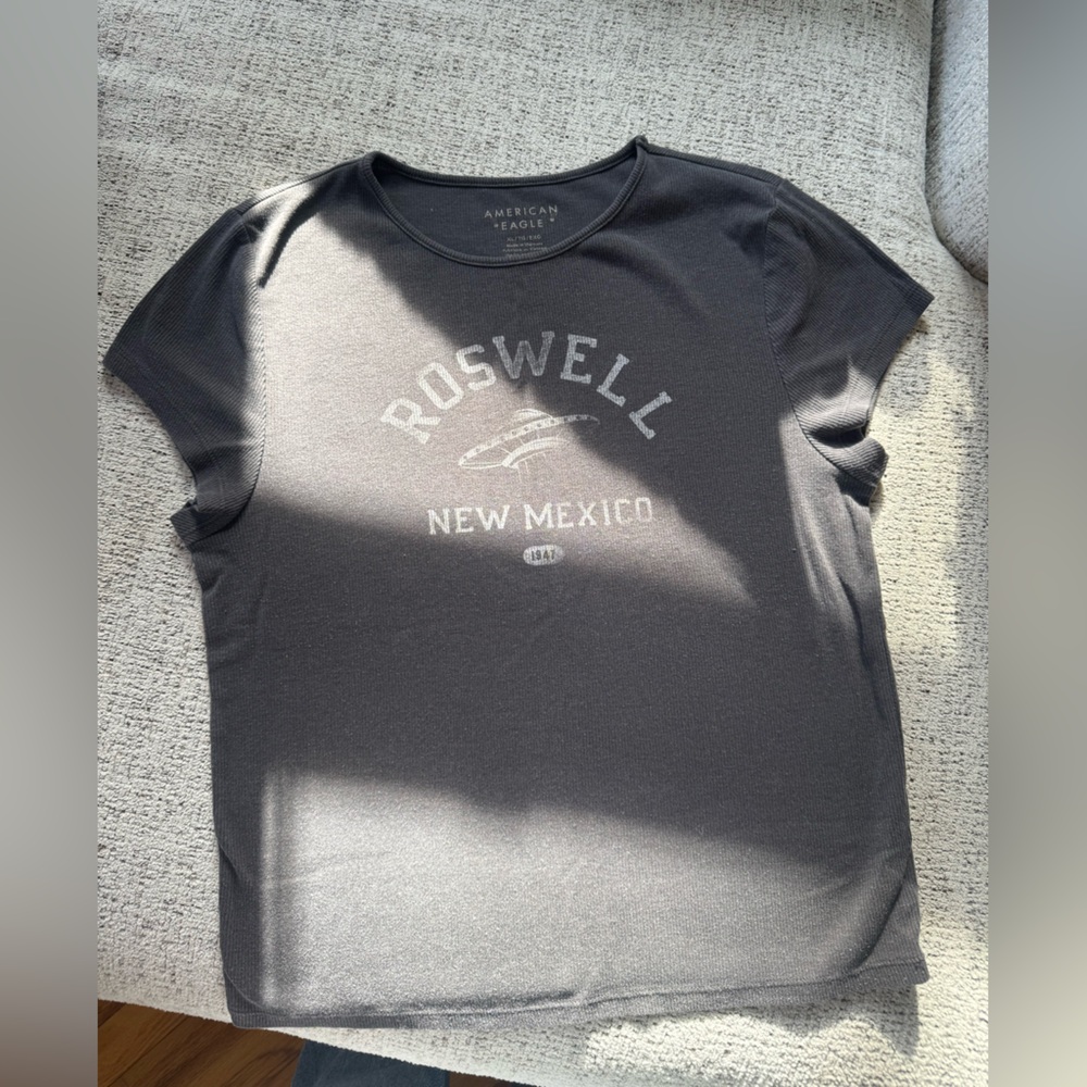 American Eagle Roswell baby tee XL charcoal